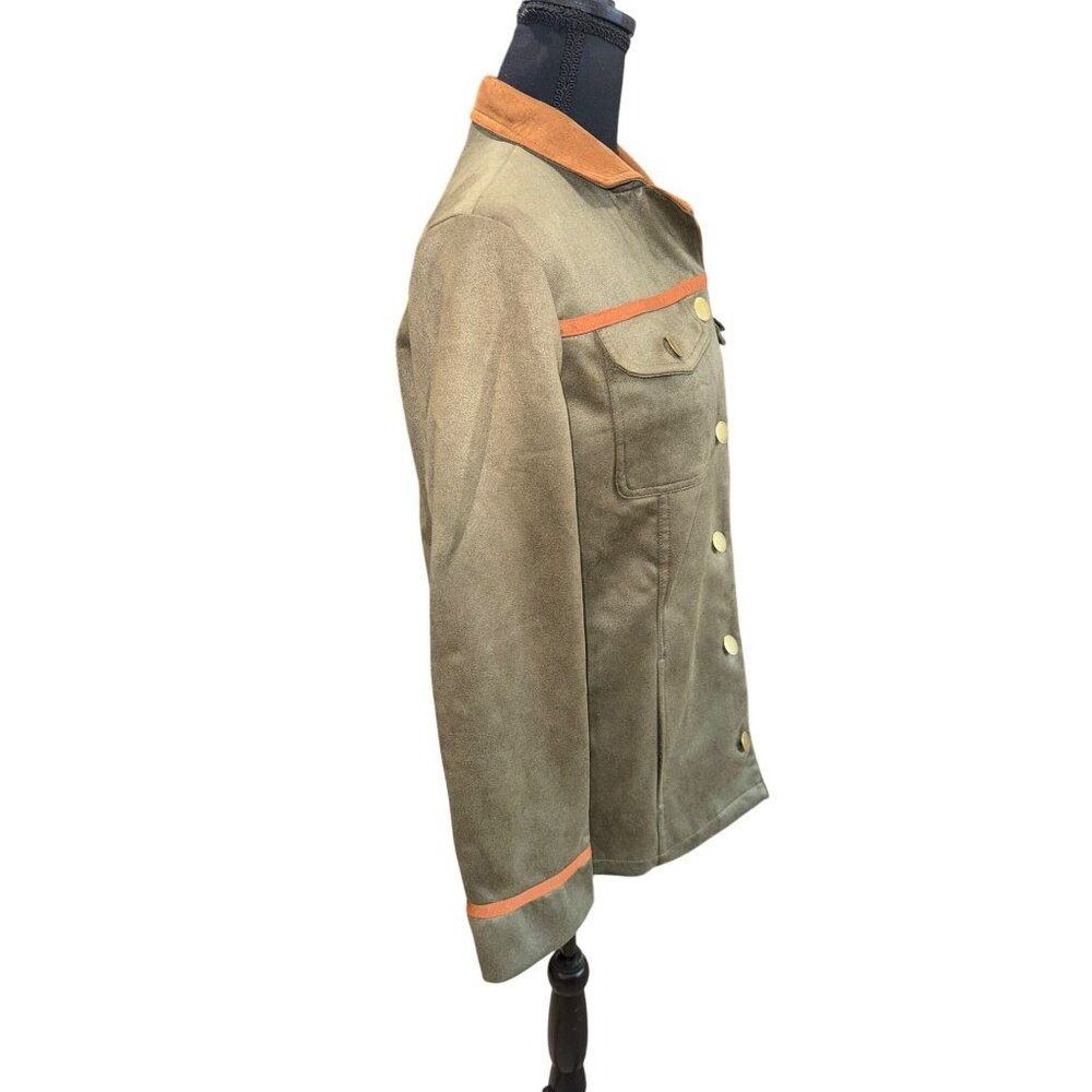 Carhartt Womens Olive Brown Overshirt Chore Jacket Gold Buttons Utility Casual M - Picture 5 of 13
